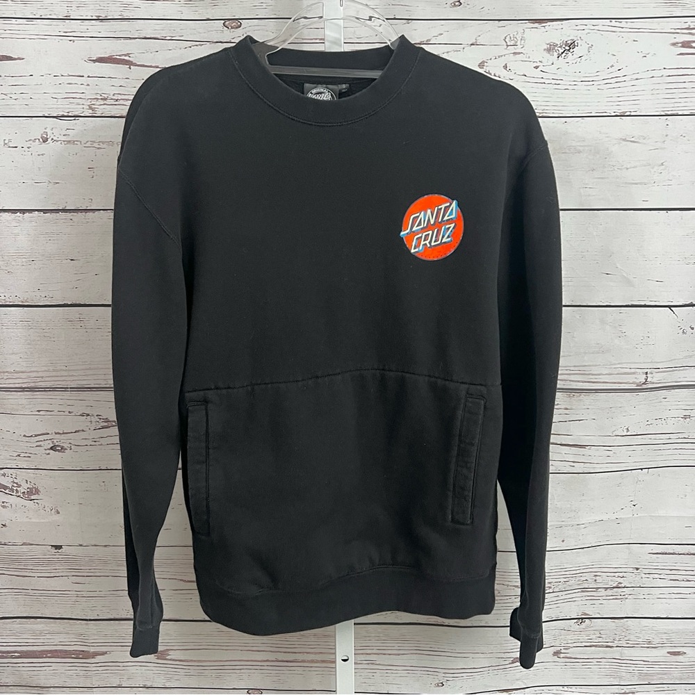 Santa Cruz Skateboards Black Unisex Crewneck Sweatshirt Small